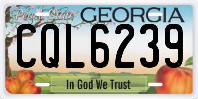 GA license plate CQL6239