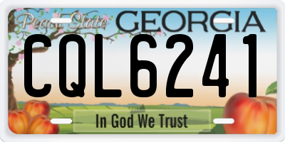 GA license plate CQL6241