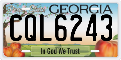 GA license plate CQL6243