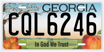 GA license plate CQL6246