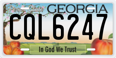 GA license plate CQL6247