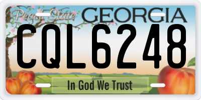 GA license plate CQL6248