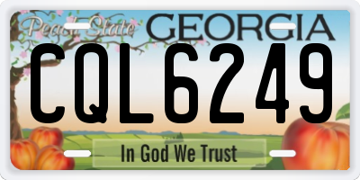 GA license plate CQL6249