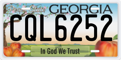 GA license plate CQL6252