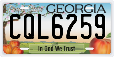 GA license plate CQL6259