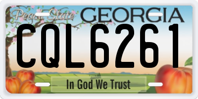 GA license plate CQL6261