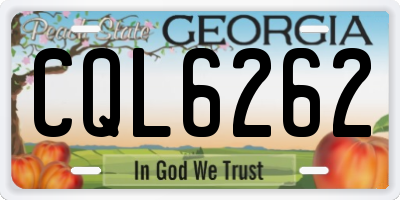 GA license plate CQL6262
