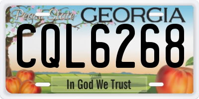 GA license plate CQL6268