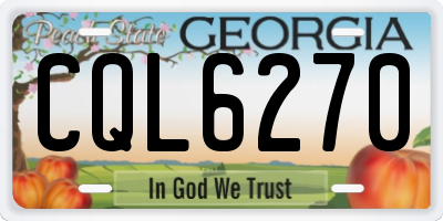 GA license plate CQL6270