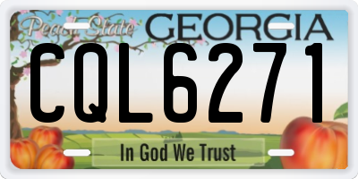 GA license plate CQL6271
