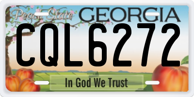 GA license plate CQL6272