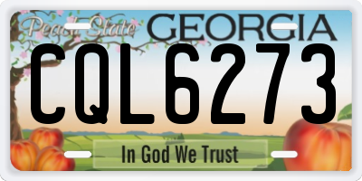 GA license plate CQL6273