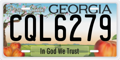 GA license plate CQL6279