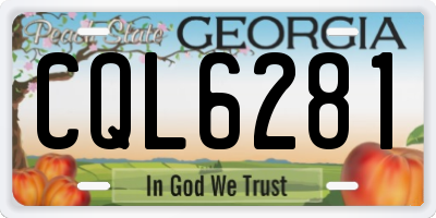 GA license plate CQL6281