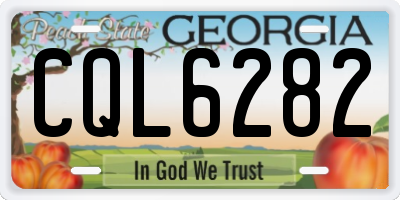GA license plate CQL6282