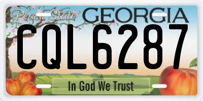 GA license plate CQL6287