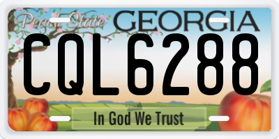 GA license plate CQL6288