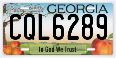 GA license plate CQL6289