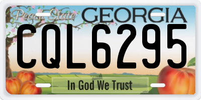 GA license plate CQL6295