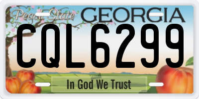 GA license plate CQL6299