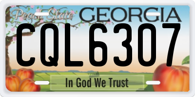 GA license plate CQL6307