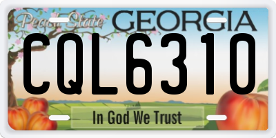 GA license plate CQL6310