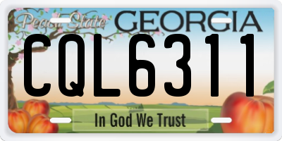 GA license plate CQL6311
