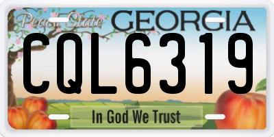 GA license plate CQL6319