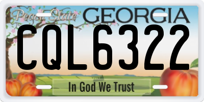 GA license plate CQL6322