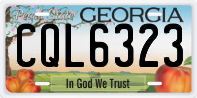 GA license plate CQL6323