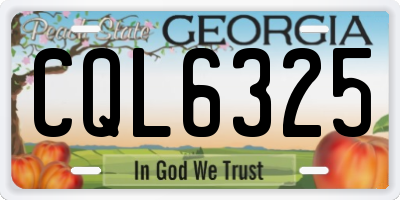 GA license plate CQL6325