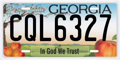 GA license plate CQL6327