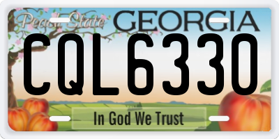 GA license plate CQL6330