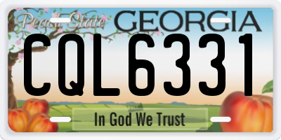 GA license plate CQL6331