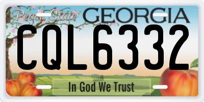 GA license plate CQL6332