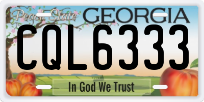 GA license plate CQL6333