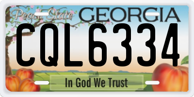 GA license plate CQL6334