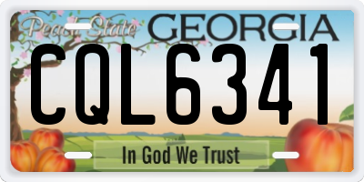 GA license plate CQL6341