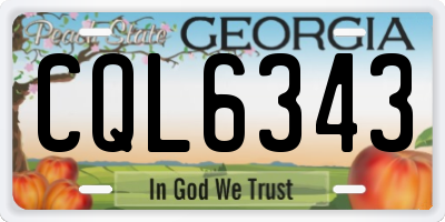 GA license plate CQL6343