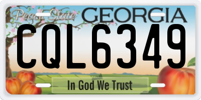 GA license plate CQL6349