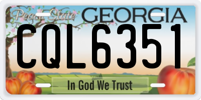 GA license plate CQL6351