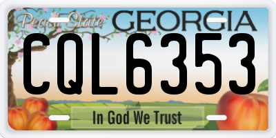 GA license plate CQL6353