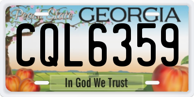 GA license plate CQL6359
