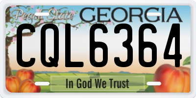GA license plate CQL6364