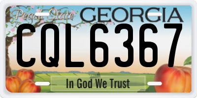 GA license plate CQL6367