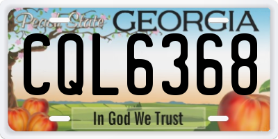 GA license plate CQL6368