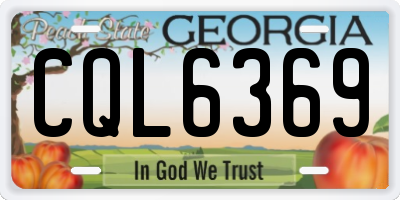 GA license plate CQL6369
