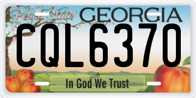 GA license plate CQL6370