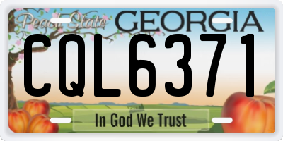 GA license plate CQL6371
