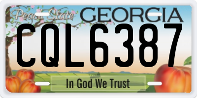 GA license plate CQL6387